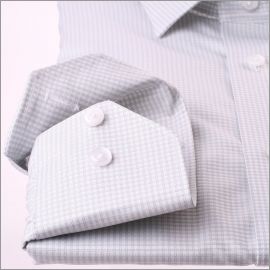 Chemise à petits carreaux gris et blancs