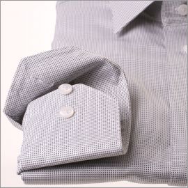 Chemise tissu natté blanc et gris clair
