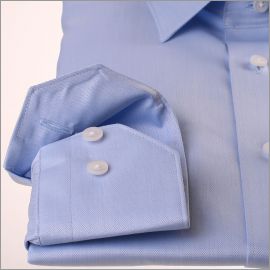 Chemise à micro-chevrons bleu ciel