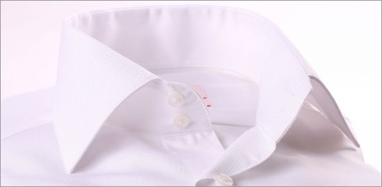 Chemise blanche à poignets mousquetaires tissu oxford