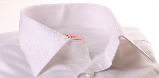 Chemise blanche tissu à chevrons