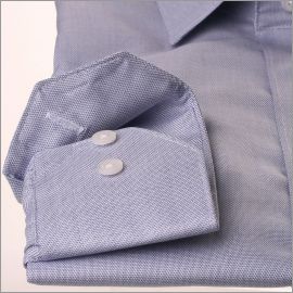 Chemise blanche à micro motifs bleus