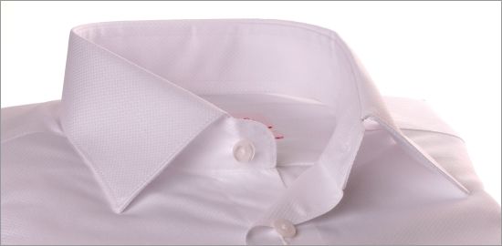 Chemise blanche jacquard à losanges