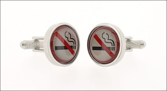 Bouton de manchette interdiction de fumer